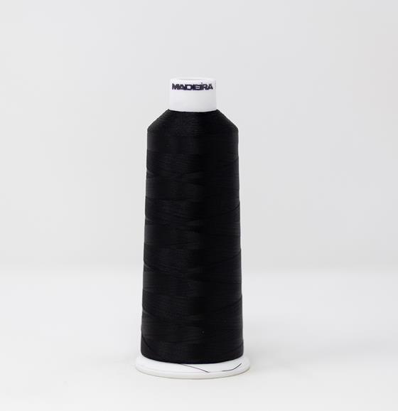 Madeira Burmilon 200 black polyester bobbin embroidery thread cone for machine embroidery